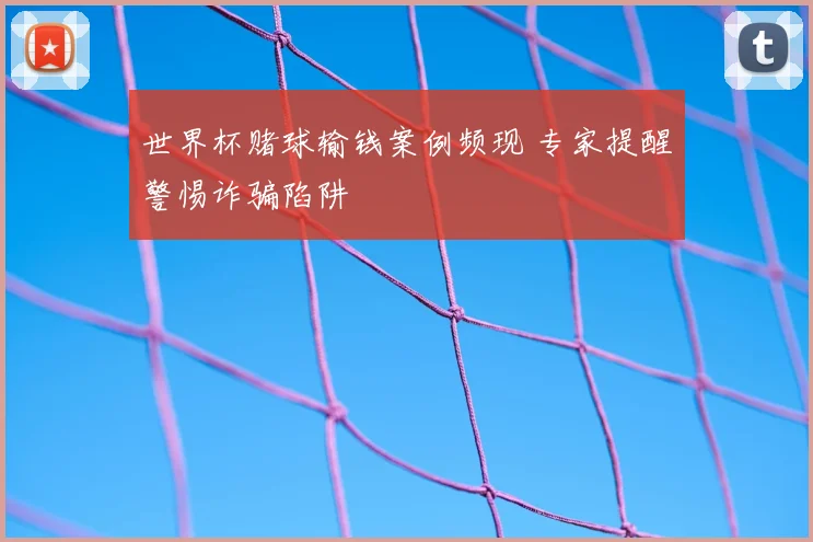 世界杯赌球输钱案例频现 专家提醒警惕诈骗陷阱