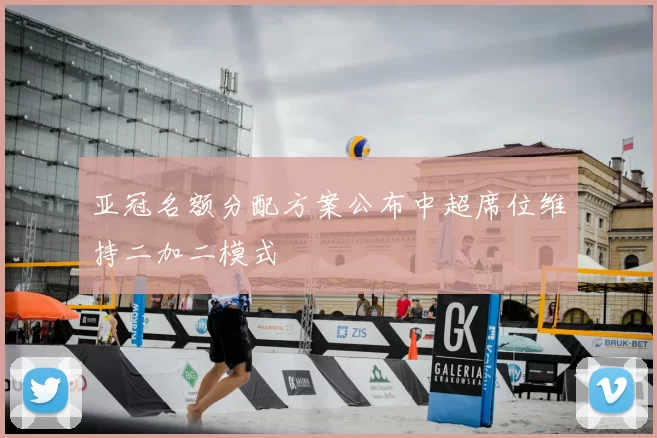 亚冠名额分配方案公布中超席位维持二加二模式